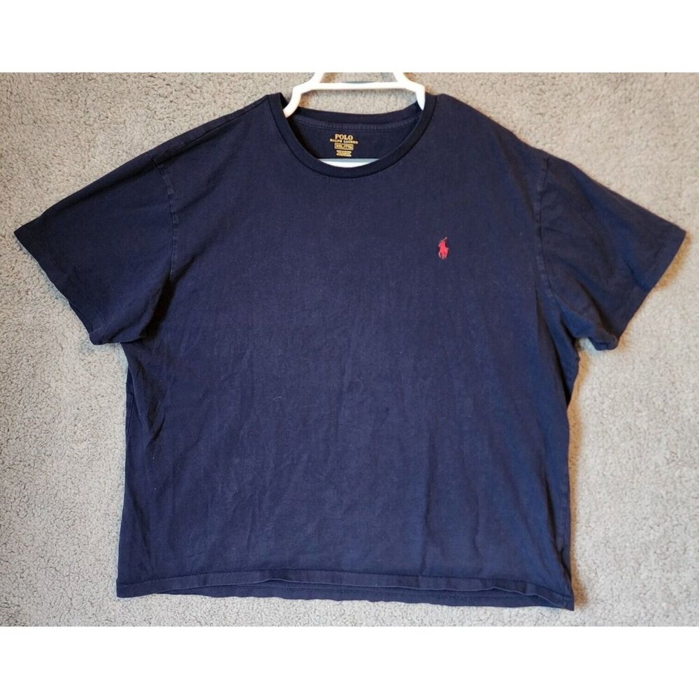 Polo Ralph Lauren Navy Blue Short Sleeve Red Pony Logo T Shirt Size 2XL